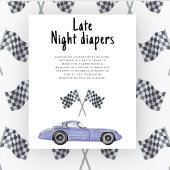 Race auto baby shower Late Night luiers Poster