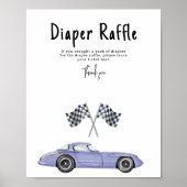 Race auto baby shower Luier Raffle spel Poster (Voorkant)