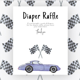Race auto baby shower Luier Raffle spel Poster