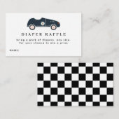Race auto Baby shower Luier Raffle Ticket Informatiekaartje (Voorkant / Achterkant)