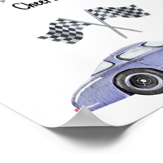 Race auto baby shower Momosa bar Poster (Hoek)