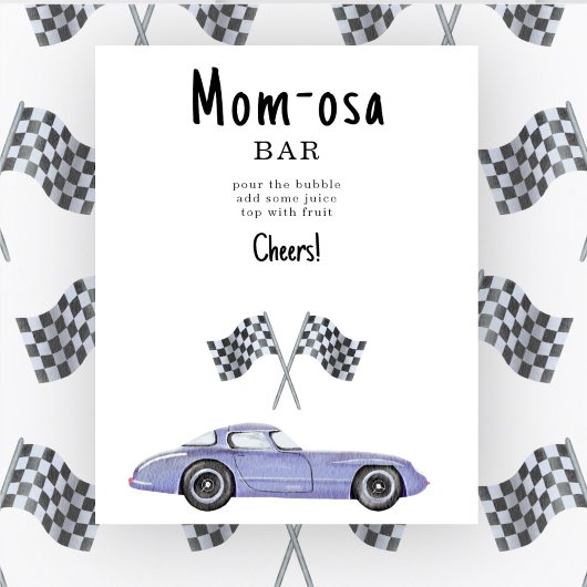 Race auto baby shower Momosa bar Poster