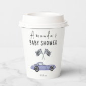 Race auto Baby shower Papieren Bekers (Achterkant)