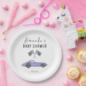 Race auto Baby shower Papieren Bordje (Feest)