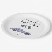 Race auto Baby shower Papieren Bordje (Gekanteld)