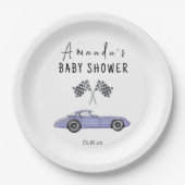 Race auto Baby shower Papieren Bordje (Voorkant)