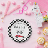 Race auto Baby shower Papieren Bordje (Feest)