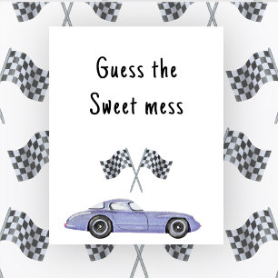 Race auto baby shower Raad de zoete troep Poster