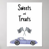Race auto baby shower Sweets en traktaties Poster (Voorkant)