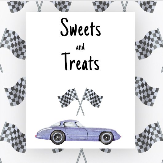Race auto baby shower Sweets en traktaties Poster