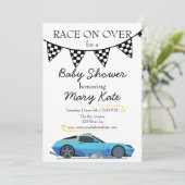 Race auto Baby shower thema Kaart (Staand voorkant)