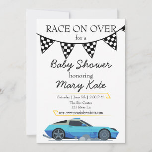 Race auto Baby shower thema Kaart