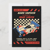 Race auto BABY SHOWER uitnodiging (Voorkant)