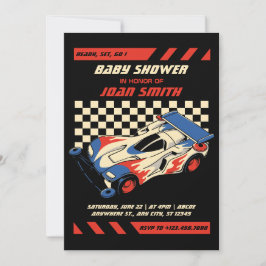 Race auto BABY SHOWER uitnodiging