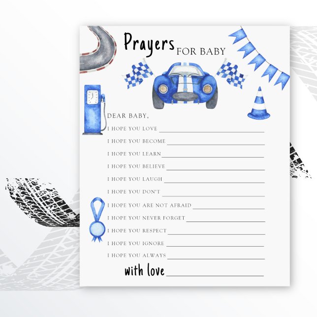 Race auto baby shower Wensen voor baby (Creator heeft geüpload)