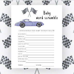 Race auto - Baby Word Scramble Game
