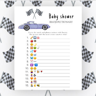 Race auto babyshower - baby emoji pictionary spel