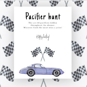 Race auto babyshower Fopspenen jacht spel Poster