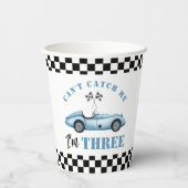 Race auto Blauw 3e Kids Verjaardagsfeest Papieren Bekers (Achterkant)