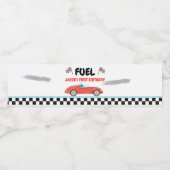 Race auto brandstof  racen rode jongen verjaardag waterfles etiket (Enkel label)