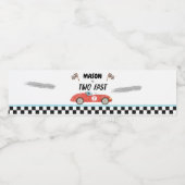 Race auto brandstof  racen rode jongen verjaardag waterfles etiket (Enkel label)