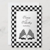 Race auto bruiloft thema kaart (Achterkant)