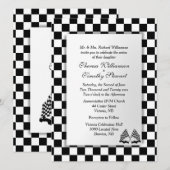 Race auto bruiloft thema kaart (Voorkant / Achterkant)