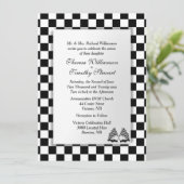 Race auto bruiloft thema kaart (Staand voorkant)