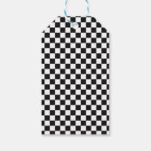 Race auto dank u blauw racen rode jongen verjaarda cadeaulabel (Achterkant)