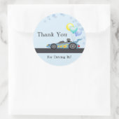 Race auto dank u, rijden op verjaardag, douche ronde sticker (Tas)