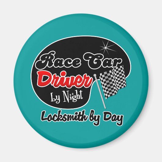 Race Auto Driver door Nacht Slotenmaker door Dag Magneet (Voorkant)