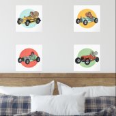  Race Auto Eekhoorns | Schattigee Kinder Kamer Art Muurkunst Sets (Slaapkamer)
