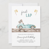 Race Auto Eerste ronde Verjaardag Uitnodiging (Voorkant)