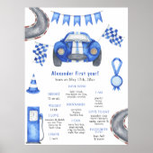 Race Auto Eerste Verjaardag Milestone Verjaardag Poster (Voorkant)