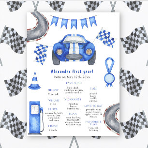 Race Auto Eerste Verjaardag Milestone Verjaardag Poster