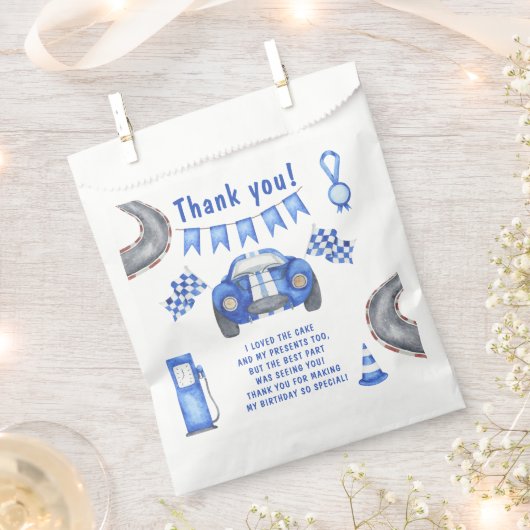 Race Auto Eerste Verjaardag Party Dank u Bedankzakje (Geknipt)