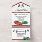 Race Auto Elke Leeftijd Verjaardag All In One Uitnodiging (Binnen)