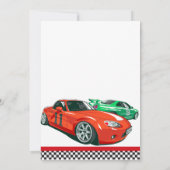 Race auto, elke leeftijd, verjaardag uitnodiging (Achterkant)