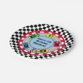 Race auto en Track Theme Boy's Verjaardagsfeest Papieren Bordje (Gekanteld)