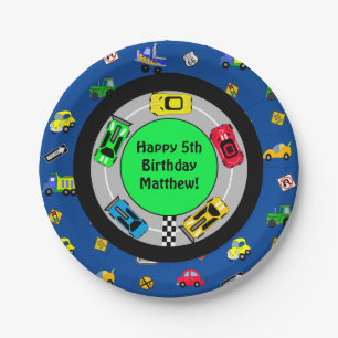 Race auto en Track Theme Boy's Verjaardagsfeest Papieren Bordje