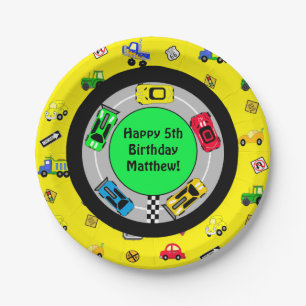 Race auto en Track Theme Boy's Verjaardagsfeest Papieren Bordje
