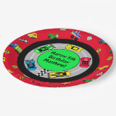 Race auto en Track Theme Boy's Verjaardagsfeest Papieren Bordje (Gekanteld)