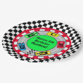Race auto en Track Theme Boy's Verjaardagsfeest Papieren Bordje (Gekanteld)