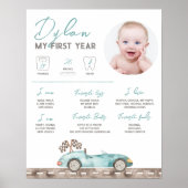 Race Auto Foto Mijlpaal Teken Poster (Voorkant)