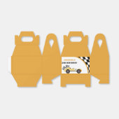 Race auto geel verjaardagsfeest bedankdoosjes (Uitgevouwen)