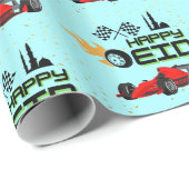 Race auto gelukkig eid mubarak cadeau cadeaupapier (Rol Hoek)