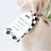 Race auto groen verjaardagsfeestje cadeaulabel