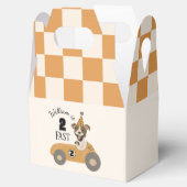 Race auto hond jongens twee snelle tweede verjaard bedankdoosjes (Geopend)