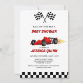 Race auto jongen Baby shower Kaart (Voorkant)