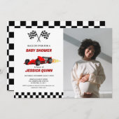 Race auto jongen Baby shower Kaart (Voorkant / Achterkant)